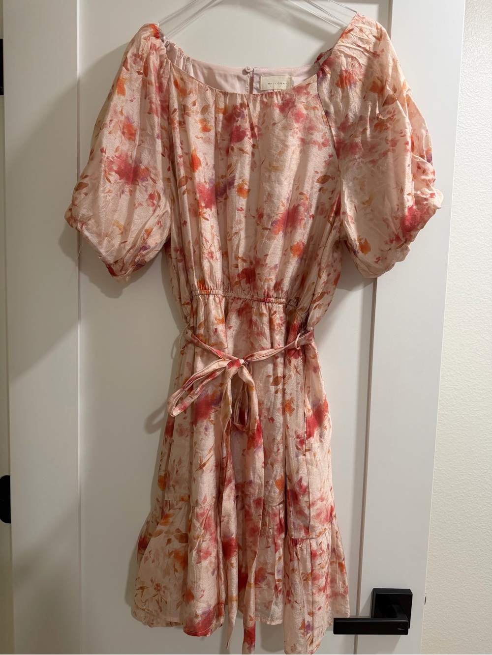 MELLODAY Pink Floral Satin Blouse